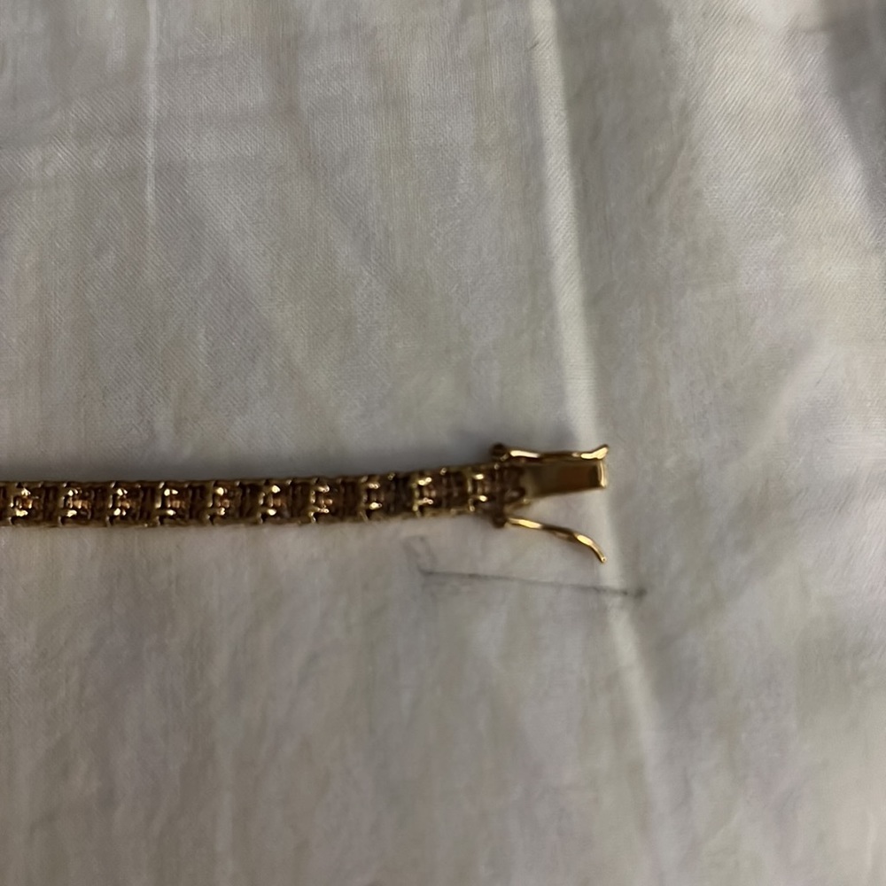 Double Row Sparkling Gold-Tone Simulated Diamonds… - image 6